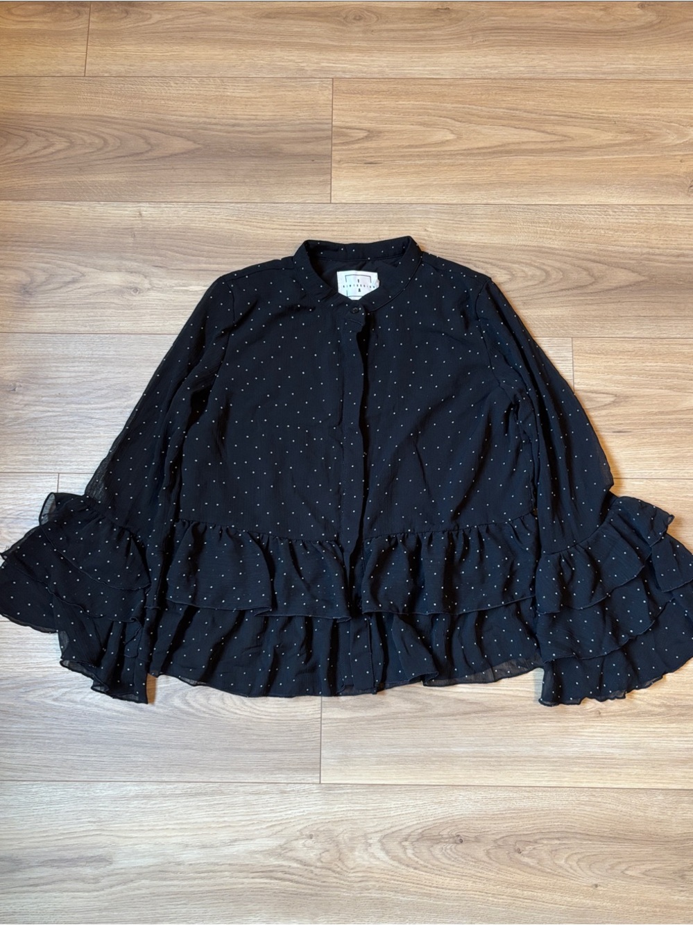 Black Dot Ruffle Hem Blouse by & Other Stories